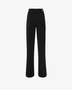 Pantalone flare in crêpe e dettagli gioiello