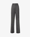 Pantalone gamba dritta in denim e strass