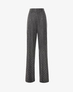 Pantalone gamba dritta in denim e strass