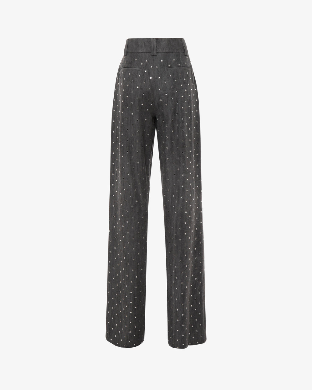 Pantalone gamba dritta in denim e strass