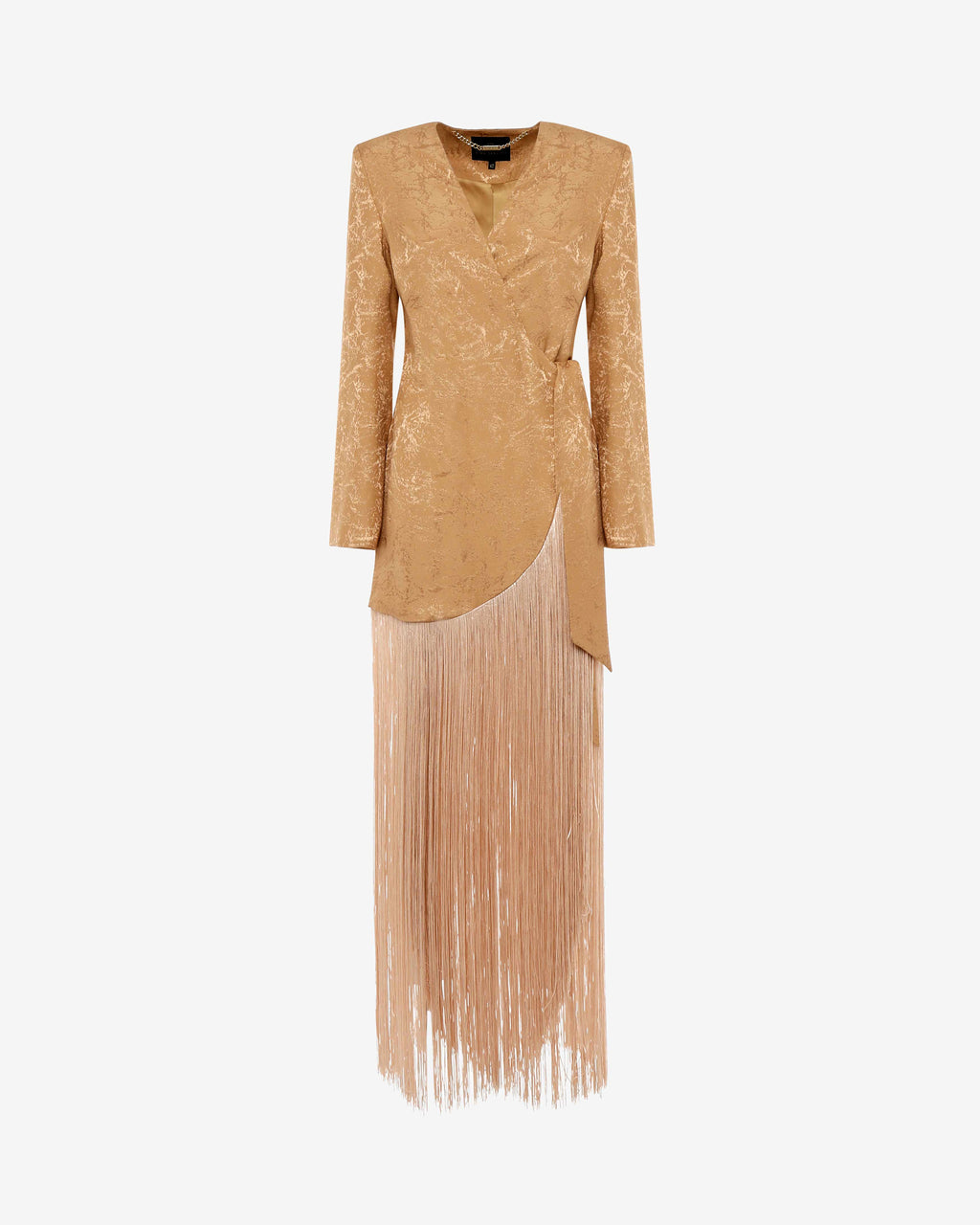 Giacca jacquard maxi frange