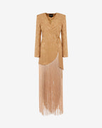 Giacca jacquard maxi frange