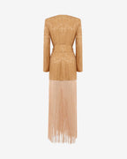 Giacca jacquard maxi frange