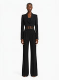 Blazer cropped in tessuto tecnico