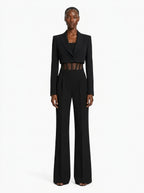 Blazer cropped in tessuto tecnico