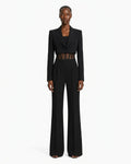 Blazer cropped in tessuto tecnico