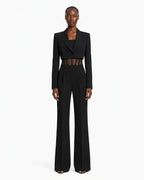 Blazer cropped in tessuto tecnico