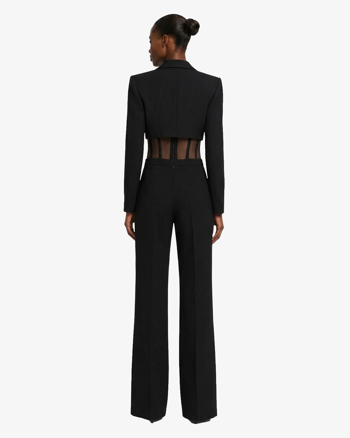 Blazer cropped in tessuto tecnico