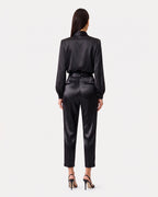 Body in satin a manica lunga