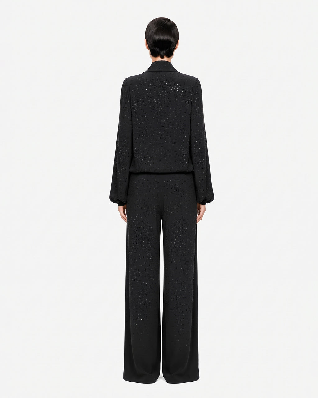 Co-ord sets con blusa e pantalone palazzo con strass