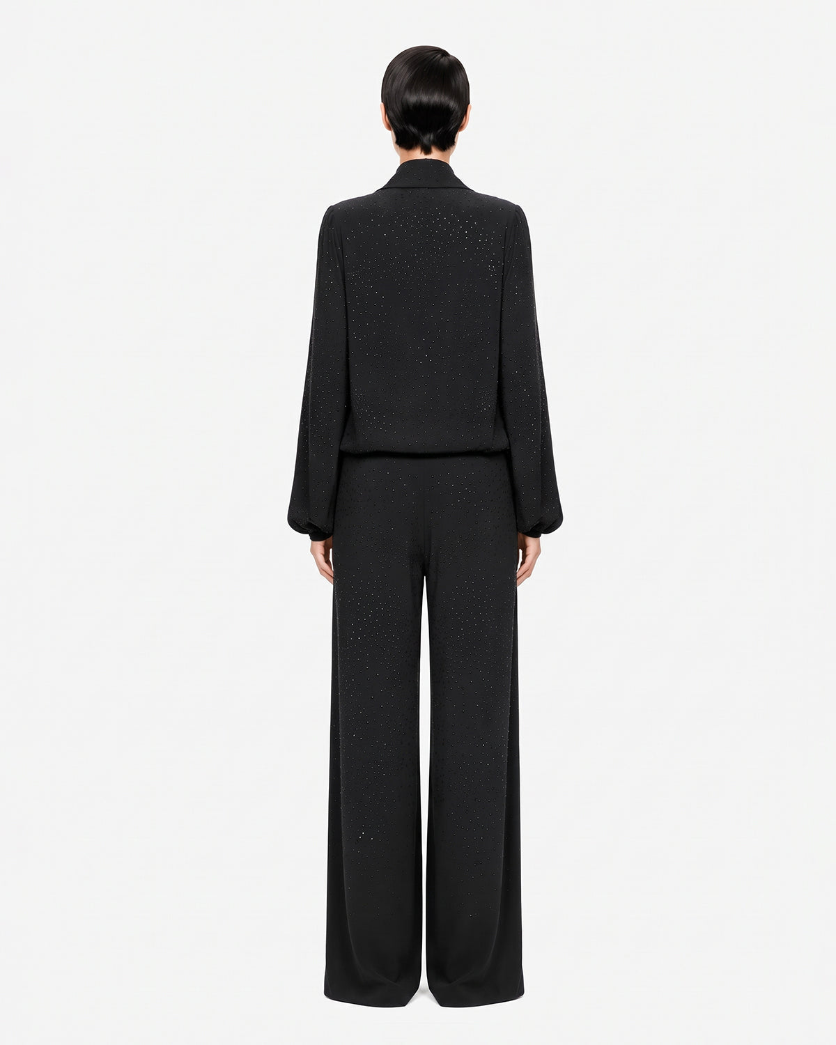 Co-ord sets con blusa e pantalone palazzo con strass