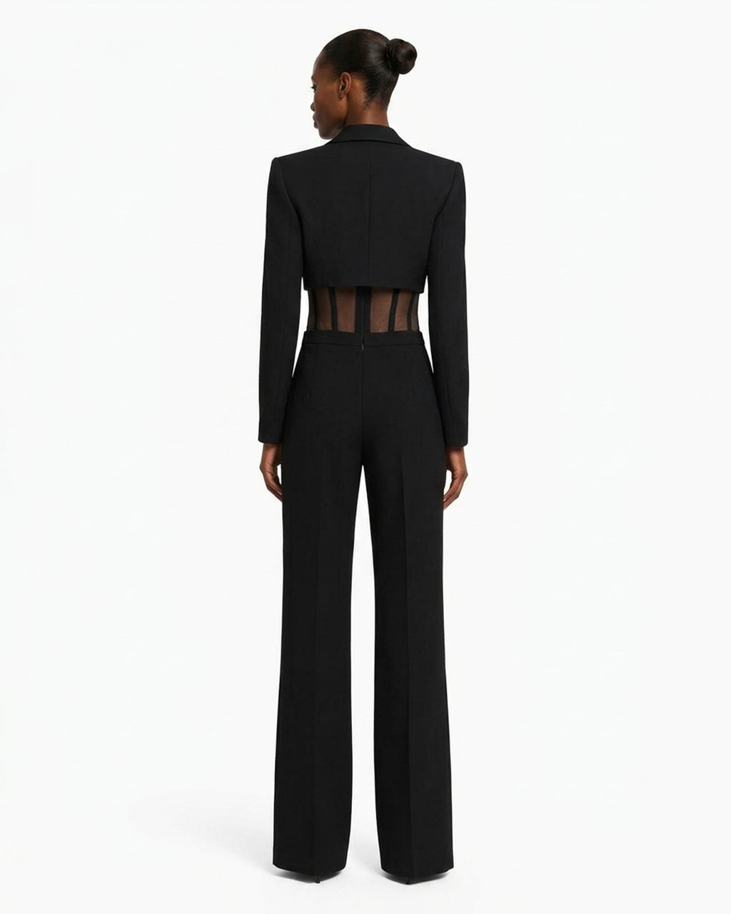 Blazer cropped in tessuto tecnico