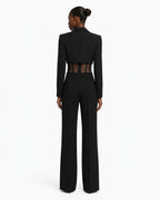 Blazer cropped in tessuto tecnico