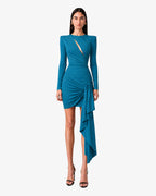 Mini abito con cut-out e drappeggi