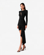 Mini abito con cut-out e drappeggi