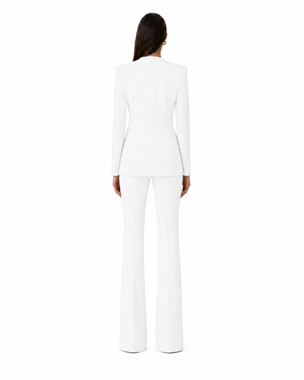 Tailleur con dettaglio in piume