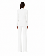 Tailleur con dettaglio in piume