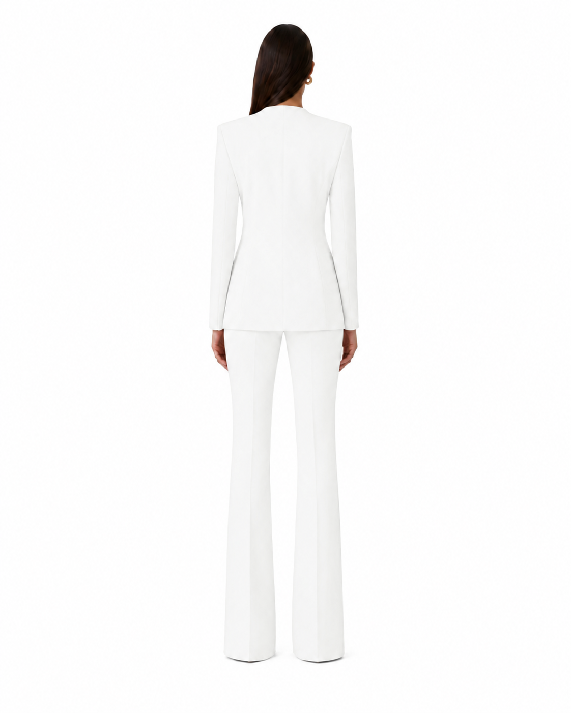 Tailleur con dettaglio in piume