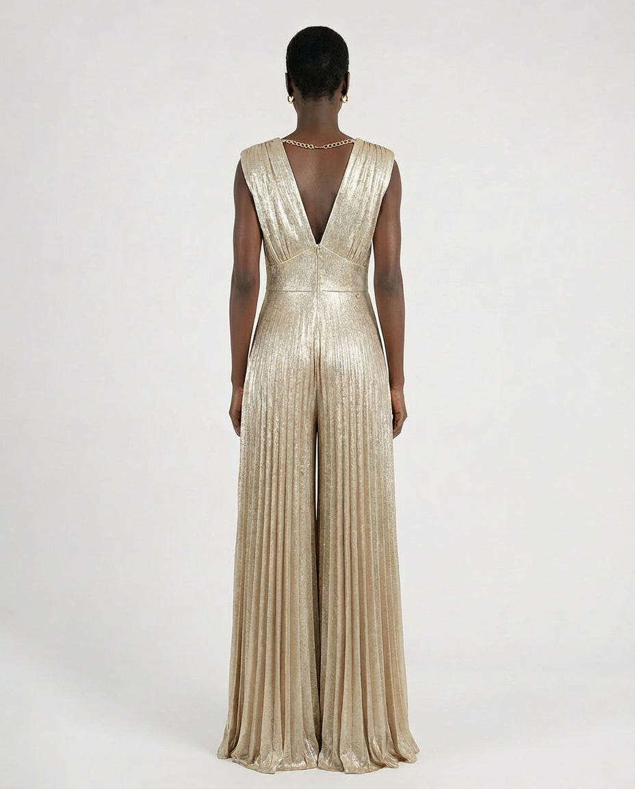 Tuta elegante ampia in jersey metallizzato