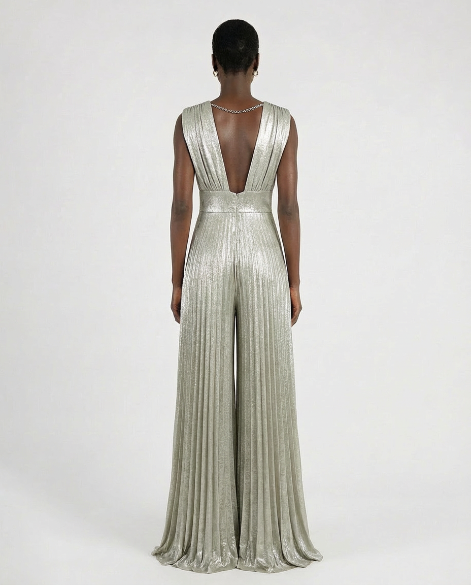 Tuta elegante ampia in jersey metallizzato