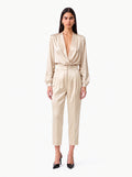 Pantalone con pinces in satin