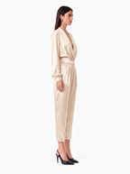 Pantalone con pinces in satin