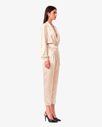 Pantalone con pinces in satin