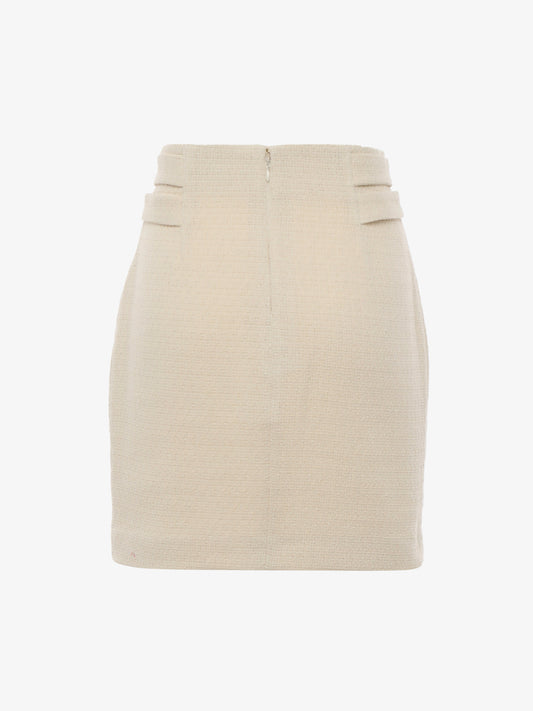 Twill mini skirt with metal buttons