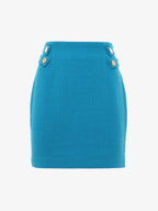 Twill mini skirt with metal buttons