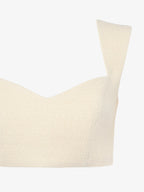 Short twill shoulder top