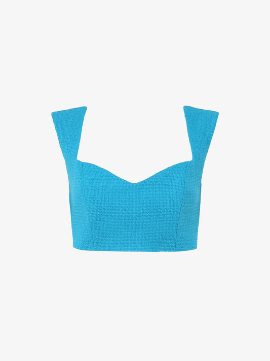 Top corto spalline in twill