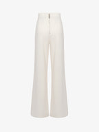 Straight leg trousers with side band with jewel application