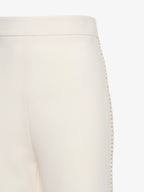 Straight leg trousers with side band with jewel application