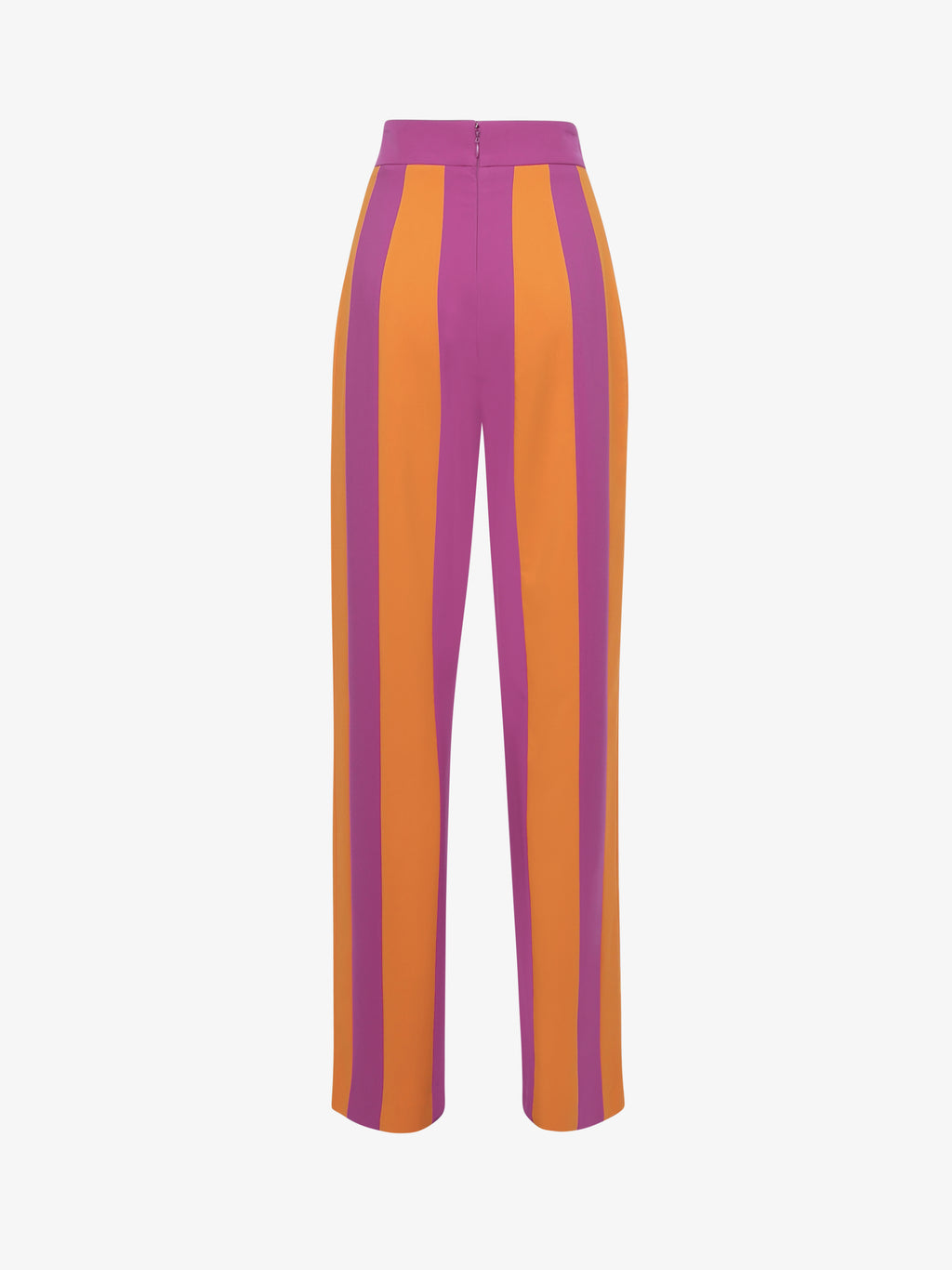 Double color straight leg trousers in technical fabric